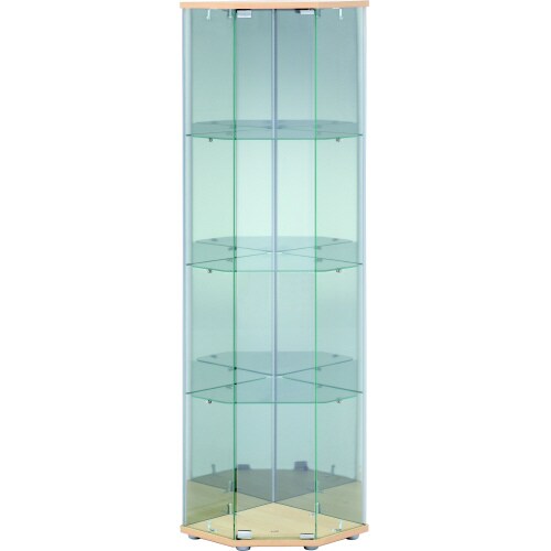 ガラスコレクションケースコーナー4段(スリム)NA