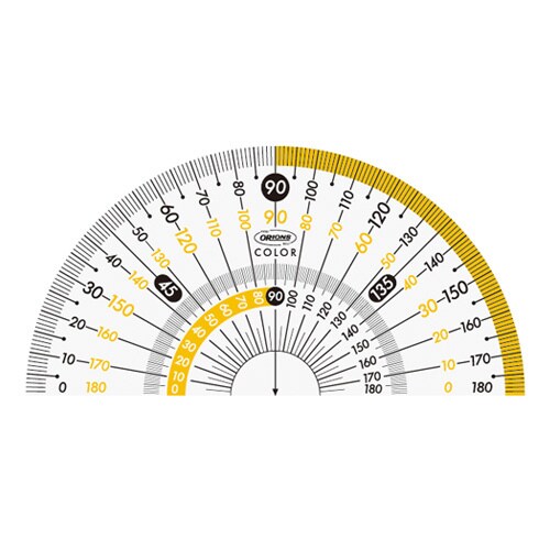 カラー分度器 9cm イエロー