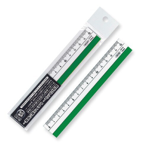 チェック直線定規 グリーン