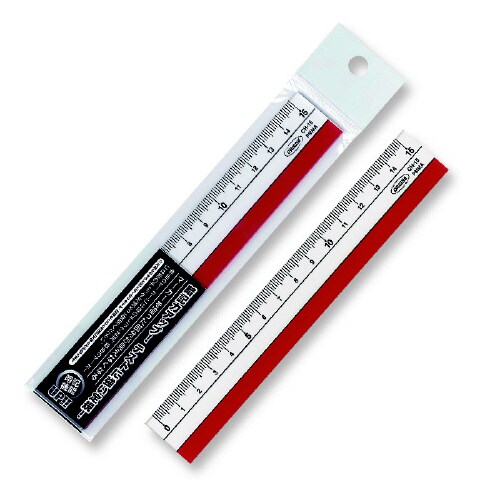 チェック直線定規 レッド