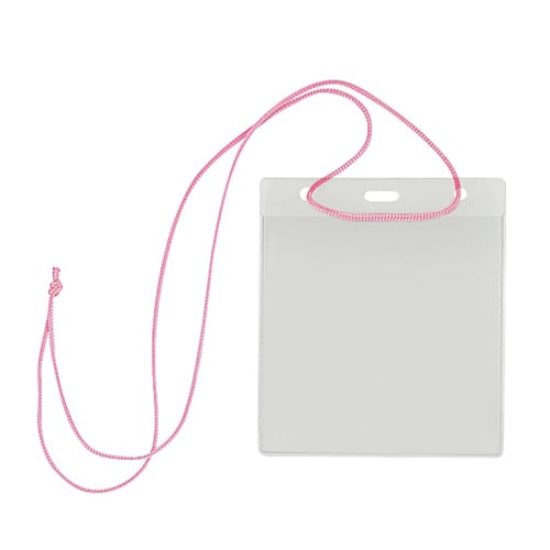 吊下げタッグ名札 ピンク紐 10枚入