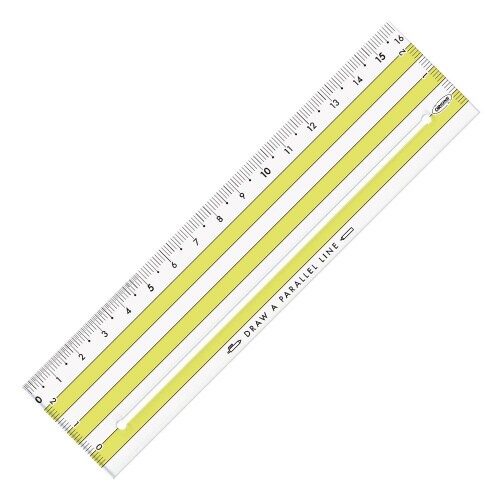 ヘイコウのものさし 16cm イエロー