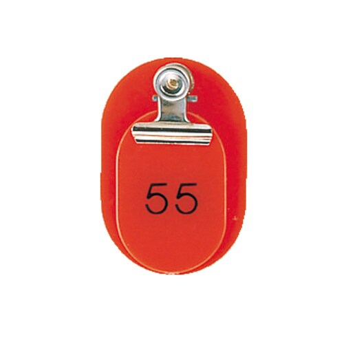 親子番号札 小判 51−100 レッド