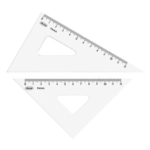 メタクリル三角定規(目盛付) 15cm