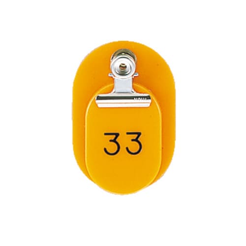 親子番号札 小判 1−50 オレンジ