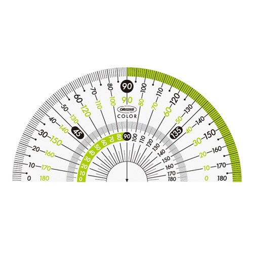 カラー分度器 9cm グリーン