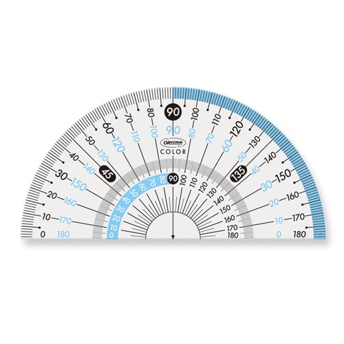カラー分度器 9cm ブルー