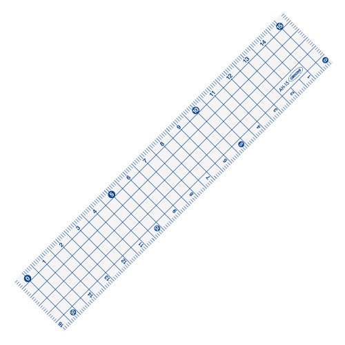 方眼定規 15cm ブルー