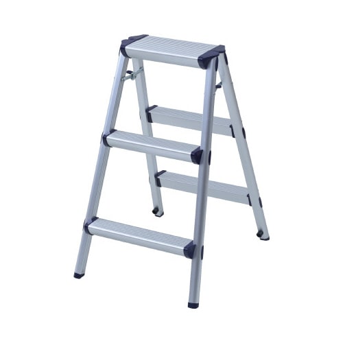 樹脂取っ手付きで開け閉め簡単 アルミ踏み台3段