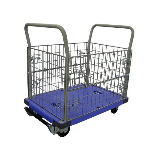 樹脂運搬台車300kg メッシュタイプ ブレーキ付