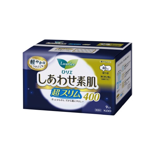 ロリエしあわせ素肌通気超S多い夜400羽×8