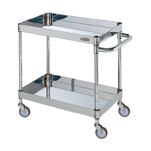 ステンレスCSパールワゴン(棚板2段)