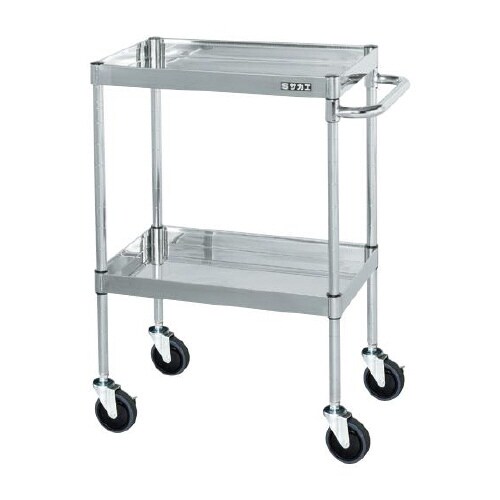 ステンレスCSパールワゴン(棚板2段)