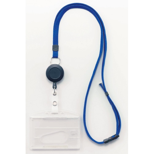 ぶらさげリールクリップ名札IDカード用 青×20