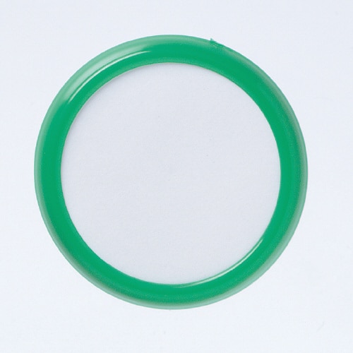丸型名札スチロール 直径45mm ピン付 緑×10