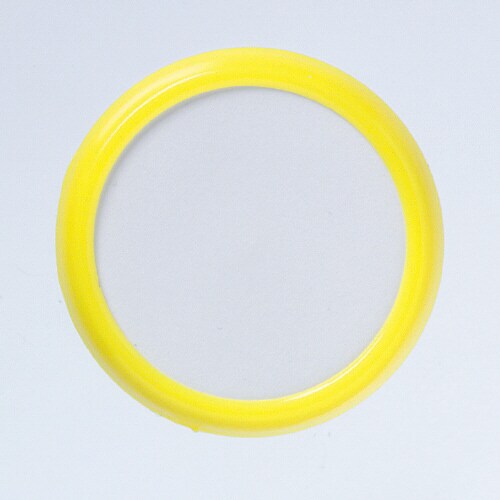 丸型名札スチロール 直径45mm ピン付 黄×10