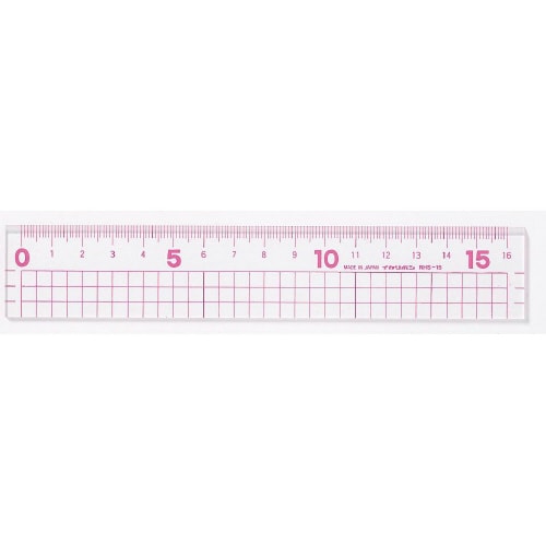 16cm方眼直線定規 ピンク×10