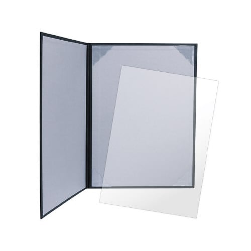 証書ファイル A4 レザー調 銀灰黒