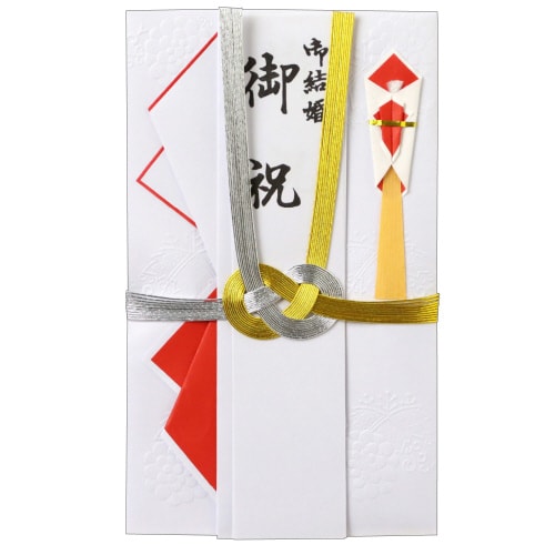 金封 ひだ折 金銀十本 赤 短冊 5枚入