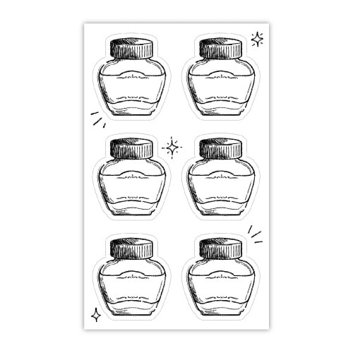 インクで描くラベルシール インク瓶 5冊入