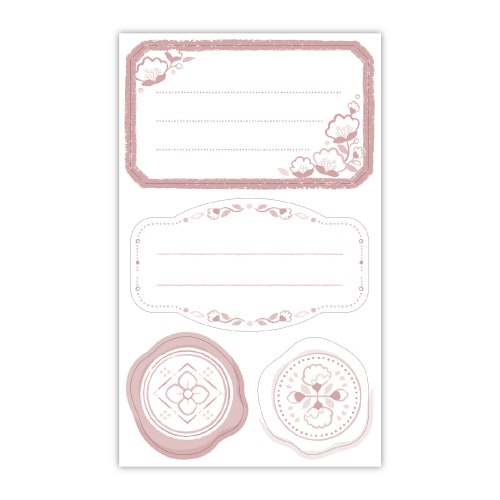 インクで描くラベルシール フラワー 5冊入