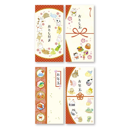 絵入ポチ袋 万型和風ファンシー 40冊入