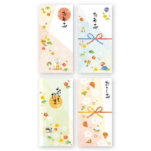 絵入ポチ袋 万型和風柄 40冊入