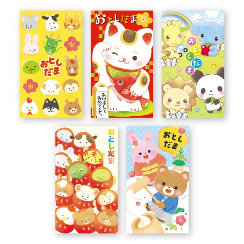 絵入ポチ袋 五型5点バラエティA 50冊入