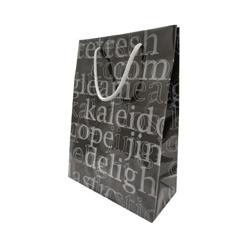 プリントビニール付き手提紙袋A4 ブラック 50枚