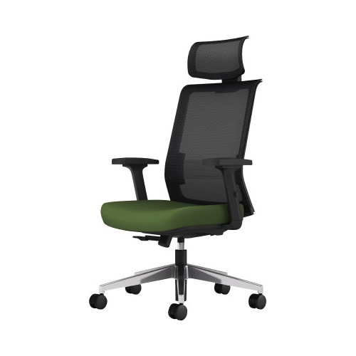 エントリー2 ヘッド、肘付/黒/アルミ脚/緑