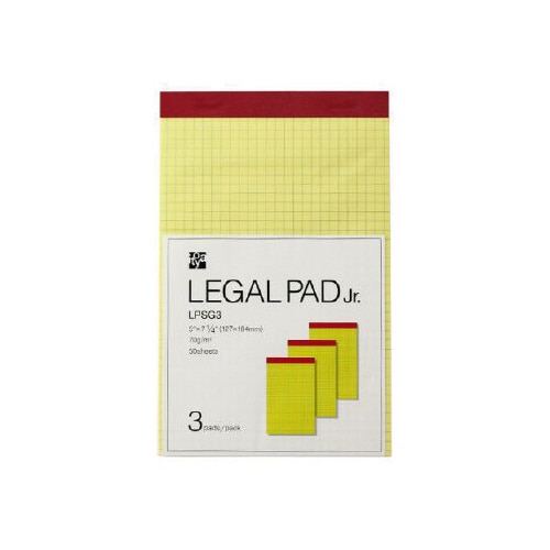 リーガルパッド Jr 方眼 3冊 イエロー