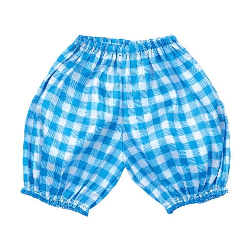 ソフトサテンかぼちゃパンツギンガムCサイズ ブルー