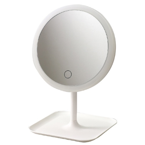 LEDライト付き卓上ミラー