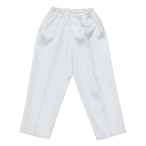 ソフトサテンズボン テーパード J 白