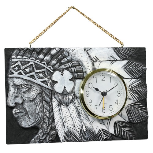 黒彫板 丸型時計かべかざり