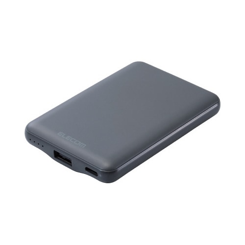 モバイルバッテリー 5000mAh 薄型 グレー