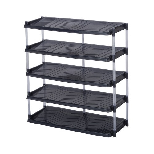 クリアシューズラック トリプル5段 クリアグレー