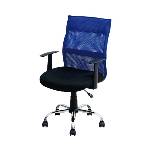 ミドルバックチェア 肘置きあり BL