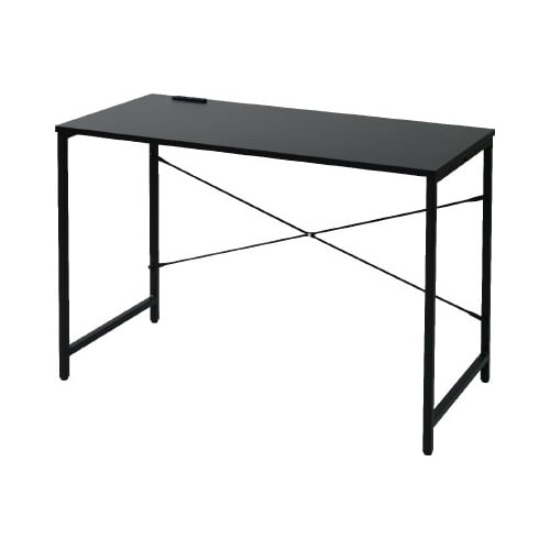 シンプルワークデスク コンセント付1000 BK