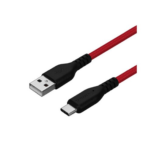 USB AtoCケーブル1.5mブラックレッド
