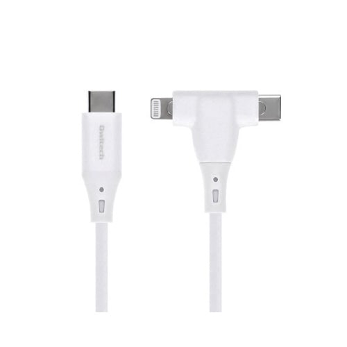 絡まりにくい2in1ケーブル2mホワイト