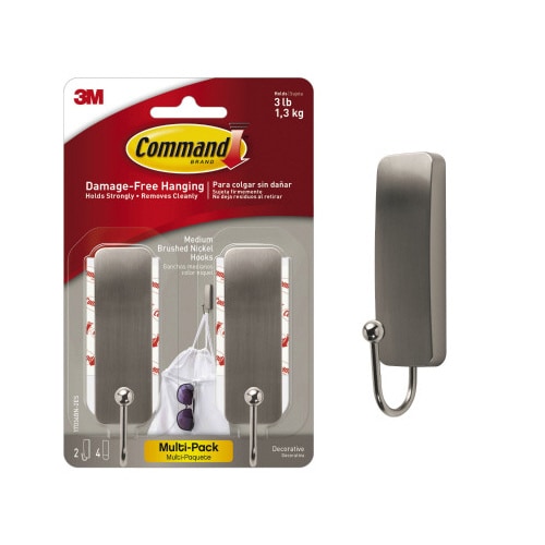 コマンドフックニッケルサテンMサイズ2個パック×5