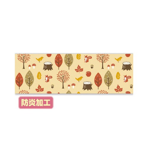 ラウンドシート 秋パターン(北欧風) (防炎加工)