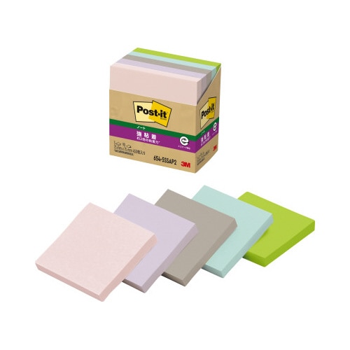 強粘着ノート再生紙654−5SSAP2多色10冊
