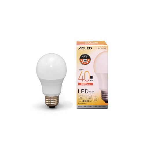 LED電球E26 広配光40形 電球色 10個入