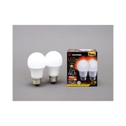 LED電球E26 広配光40形 電球色 2個入×5