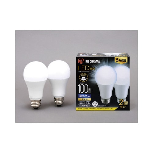 LED電球E26 広配光100形昼光色 2個入×5