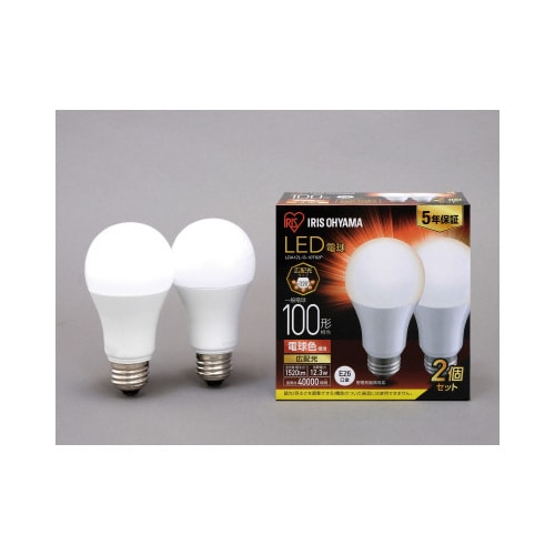 LED電球E26 広配光100形電球色 2個入×5