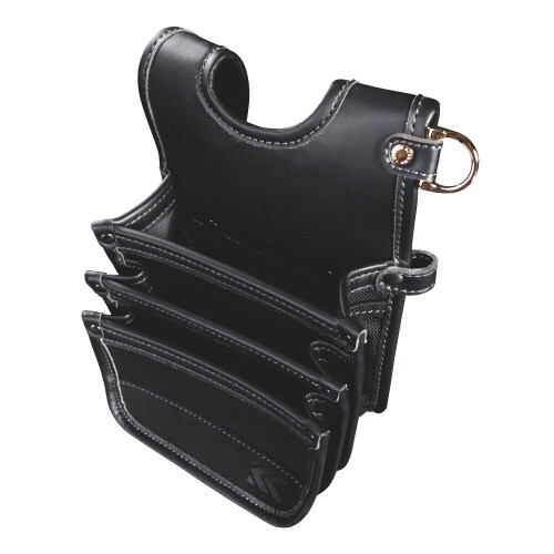 建築薄型腰袋3段(黒金)