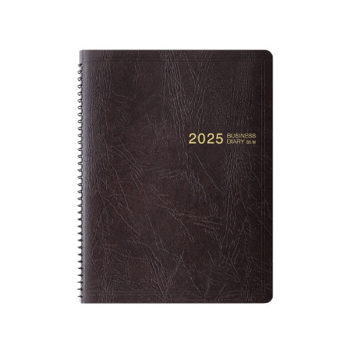 ビジネスダイアリーB5 月間 リング 茶